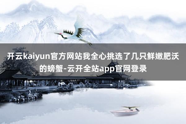 开云kaiyun官方网站我全心挑选了几只鲜嫩肥沃的螃蟹-云开全站app官网登录