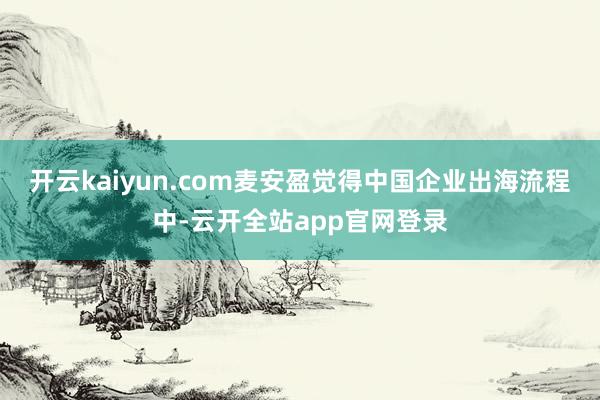 开云kaiyun.com麦安盈觉得中国企业出海流程中-云开全站app官网登录