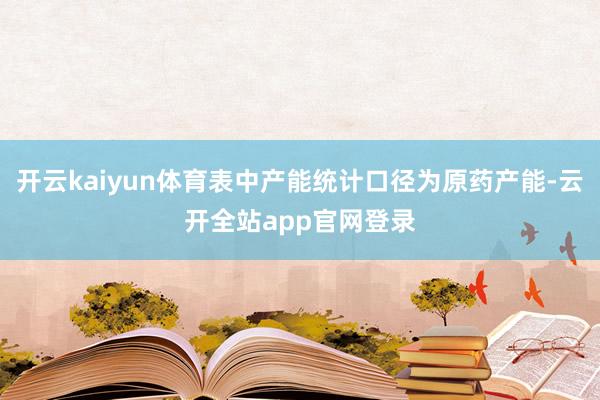 开云kaiyun体育表中产能统计口径为原药产能-云开全站app官网登录