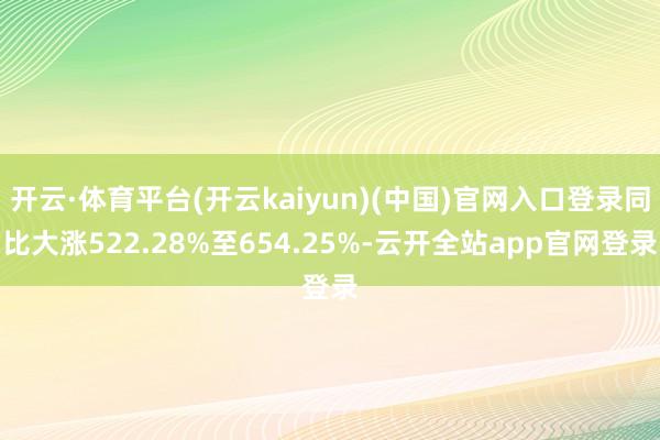 开云·体育平台(开云kaiyun)(中国)官网入口登录同比大涨522.28%至654.25%-云开全站app官网登录