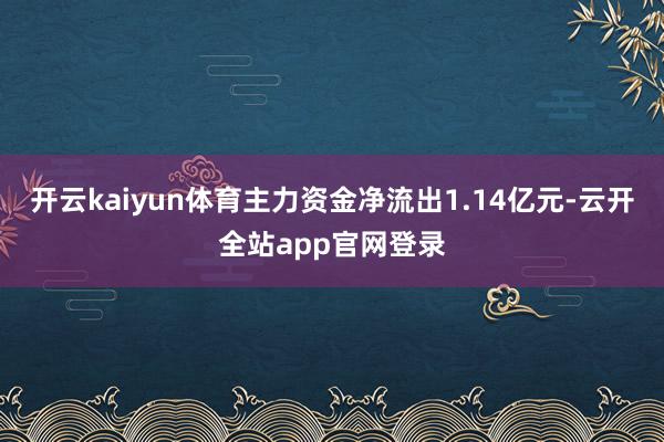 开云kaiyun体育主力资金净流出1.14亿元-云开全站app官网登录
